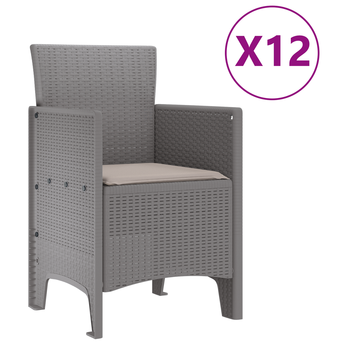 Hage Spisegruppe 13 pcs Lysegrå Polt rattan