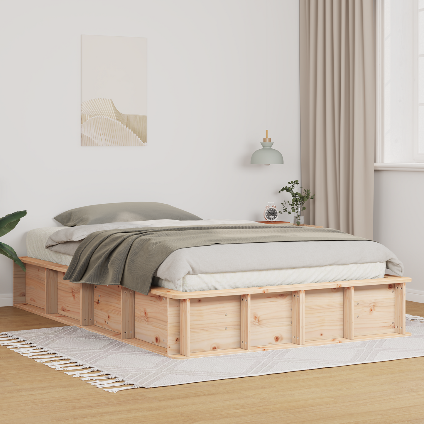 Sengestamme Brun 140 x 190 cm Massiv furu