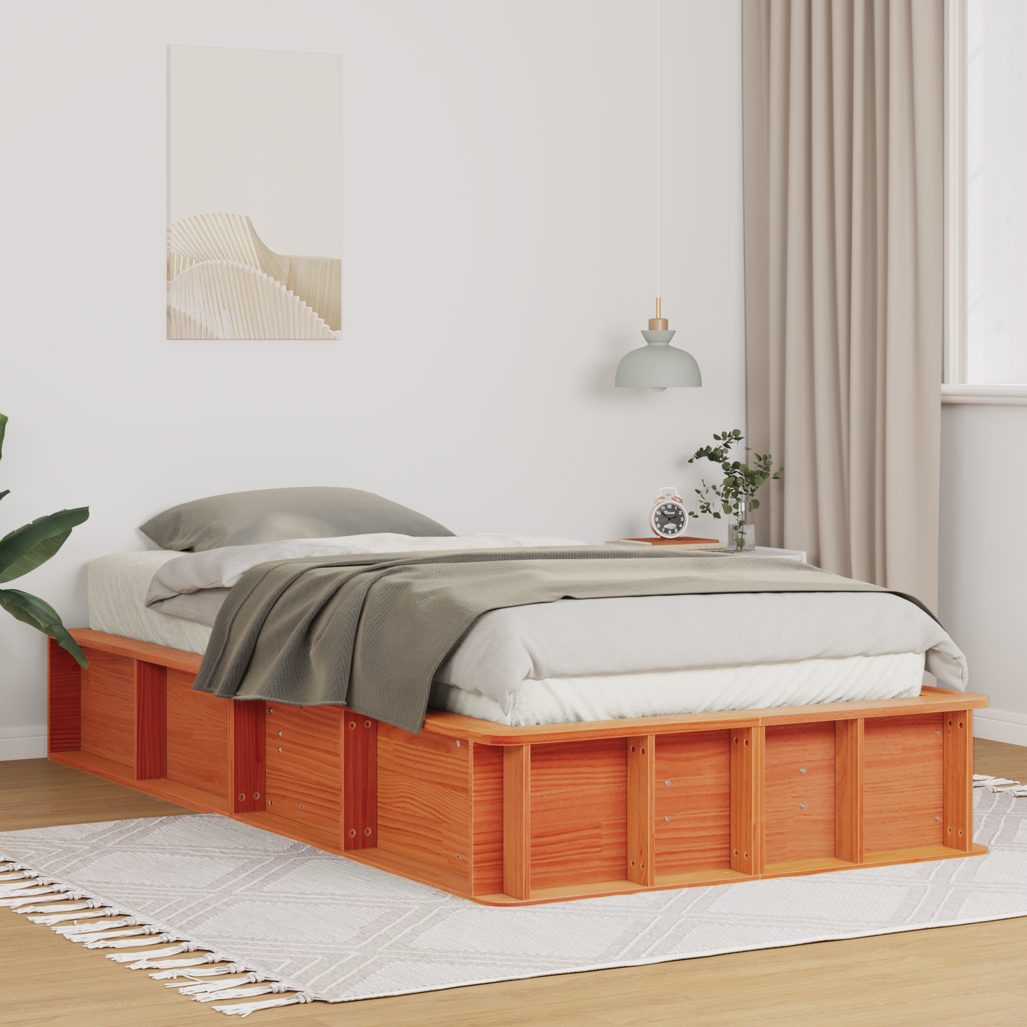 Sengestamme Vokset Brun 90 x 190 cm Massiv furu