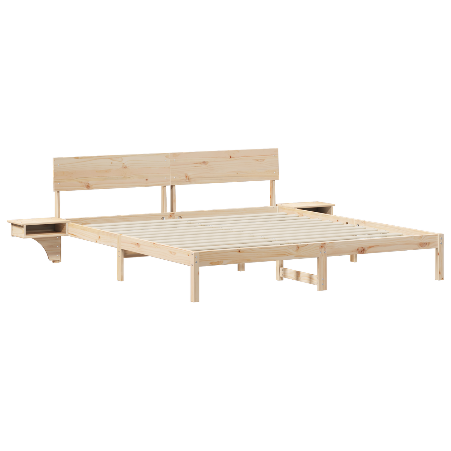 Sengestamme med hodegjerde Brun 200 x 200 cm Massiv furu