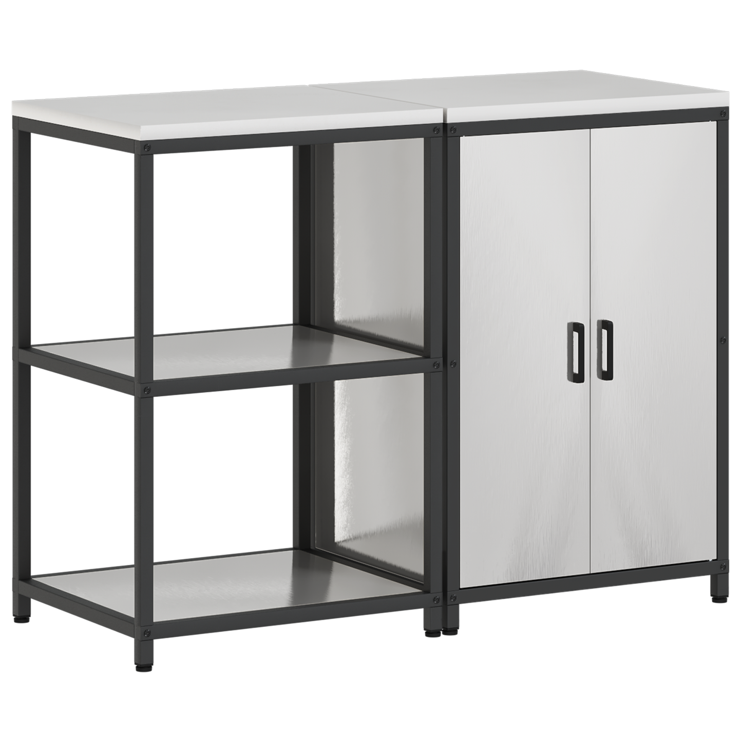 Kjøkkenoppbevaringssett HATTEM 2 pcs Sølv Rustfritt stål