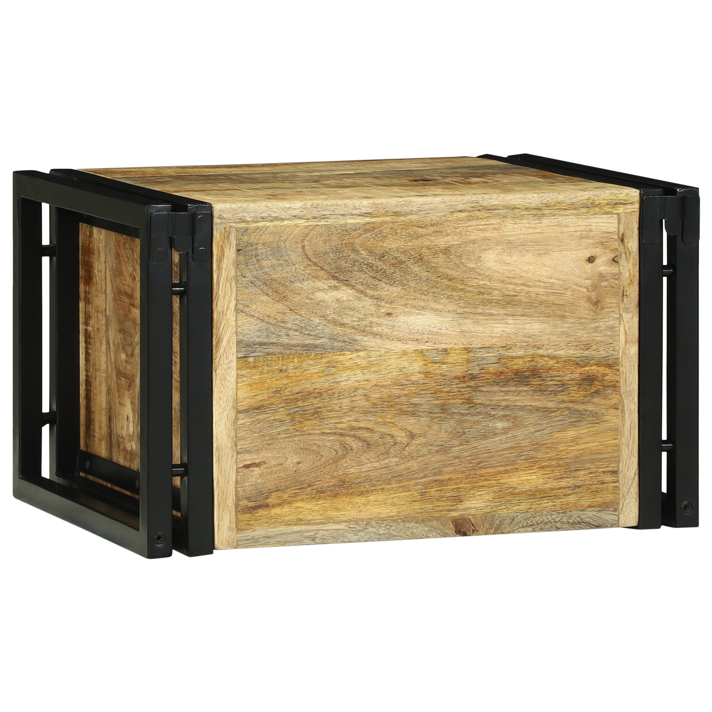 Vinhylle 2 pcs Brun og svart 46 x 35 x 27,5 cm Massiv mango tre