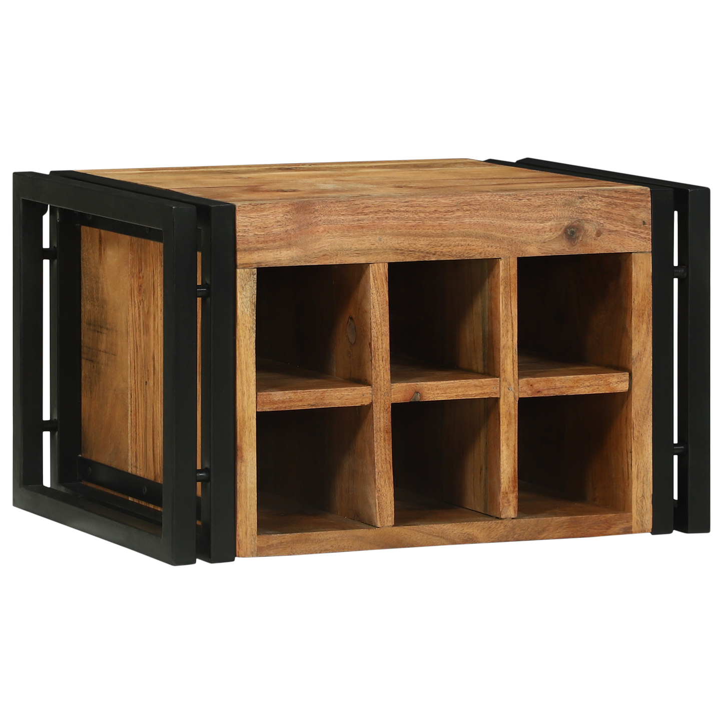 Vinhylle 2 pcs Brun og svart 46 x 35 x 27,5 cm Solid akasietre