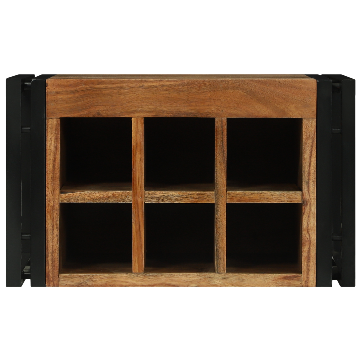 Vinhylle 2 pcs Brun og svart 46 x 35 x 27,5 cm Solid akasietre