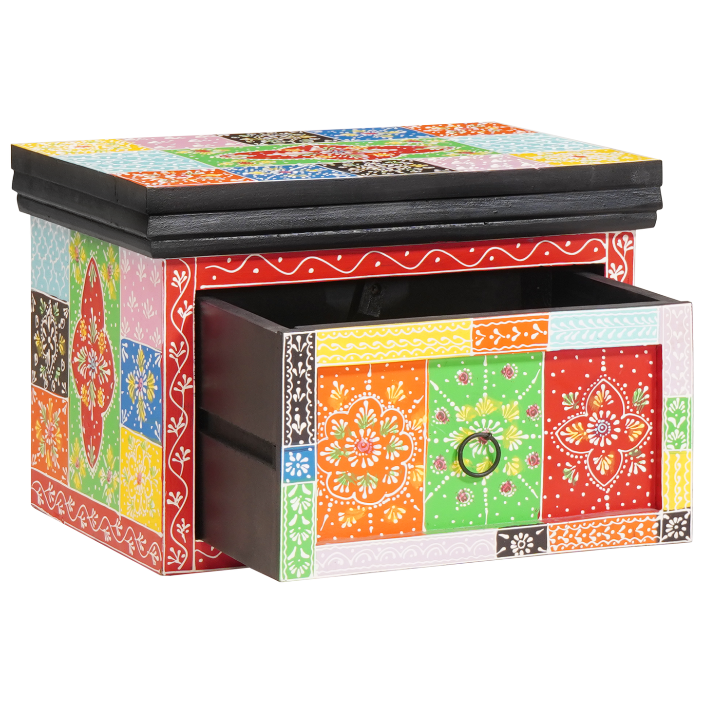 Nattbordskap med skuff 2 pcs Flerfarget 40 x 30 x 28 cm