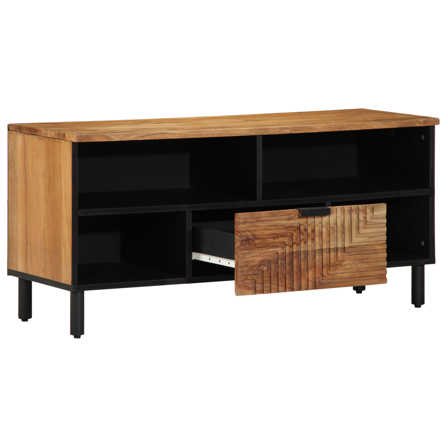 TV-skap med skuff Brun 100 x 33 x 46 cm Massiv mango tre
