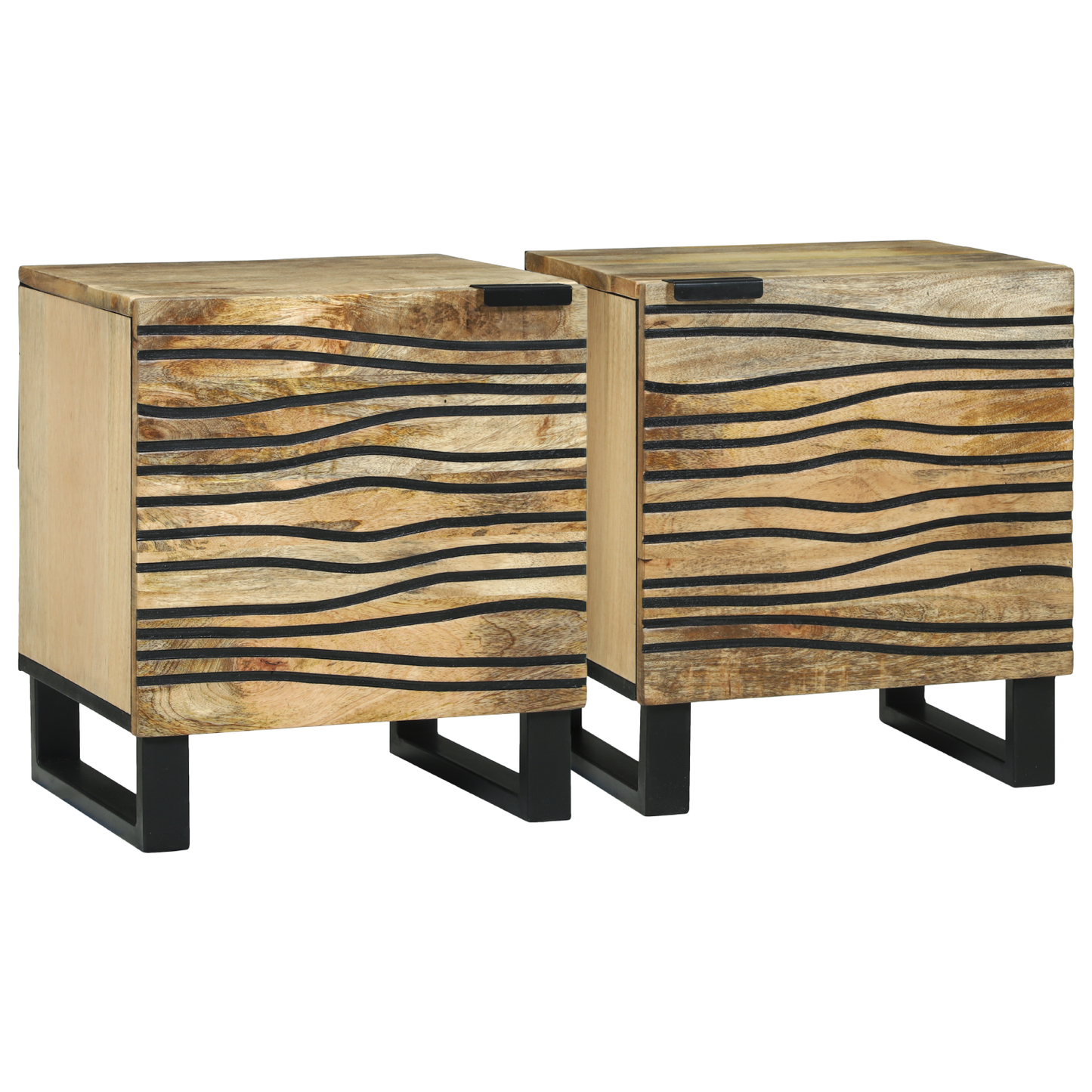 Nattbordskap 2 pcs Naturlig 40 x 33 x 46 cm Konstruert tre