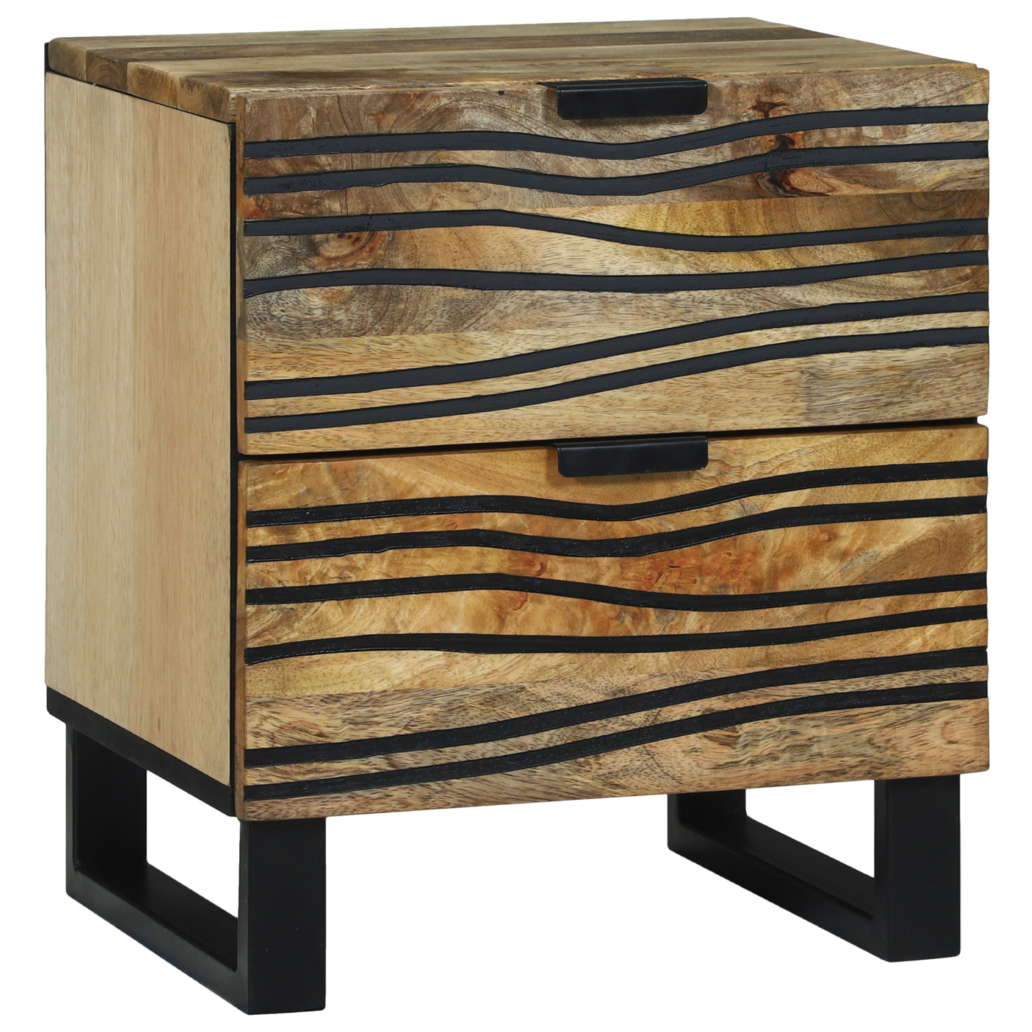 Nattbordskap 2 pcs Naturlig 40 x 33 x 46 cm Konstruert tre
