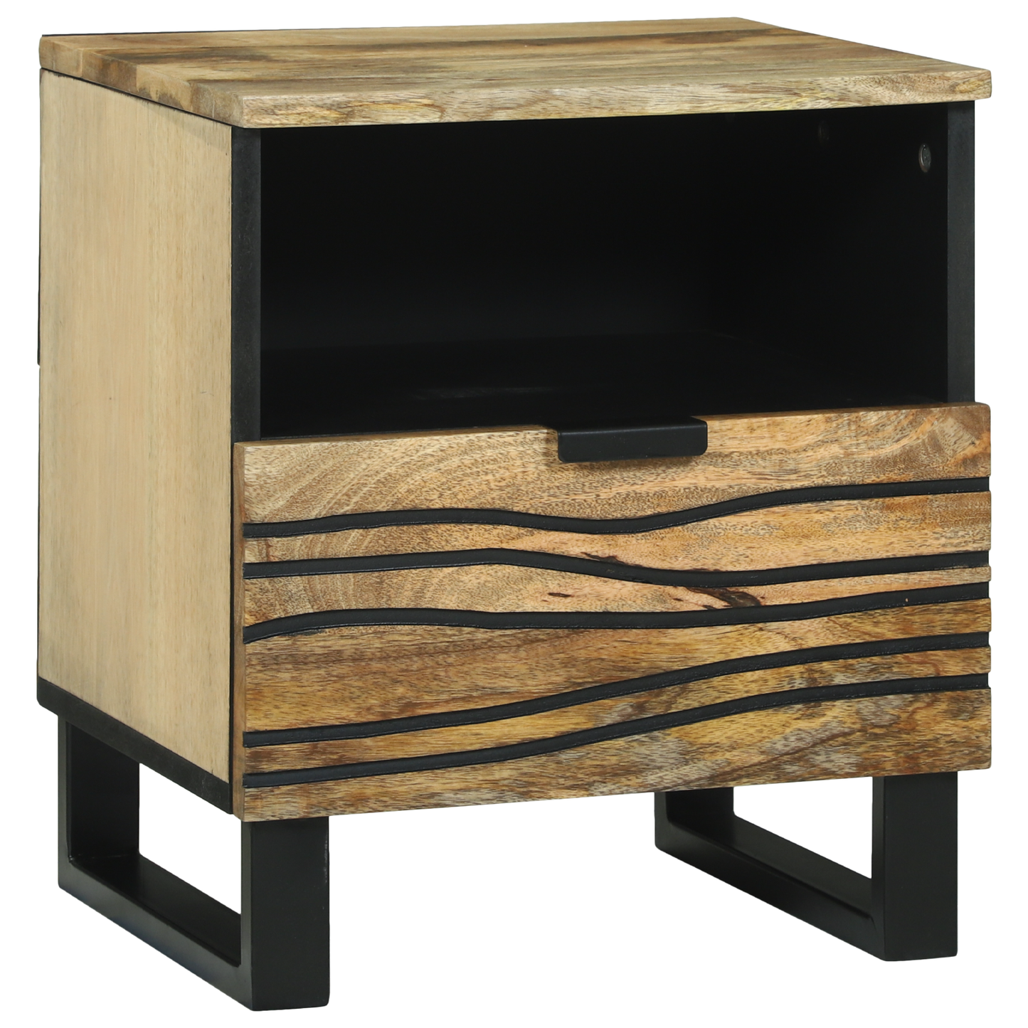 Nattbordskap 2 pcs Naturlig 40 x 33 x 46 cm Konstruert tre