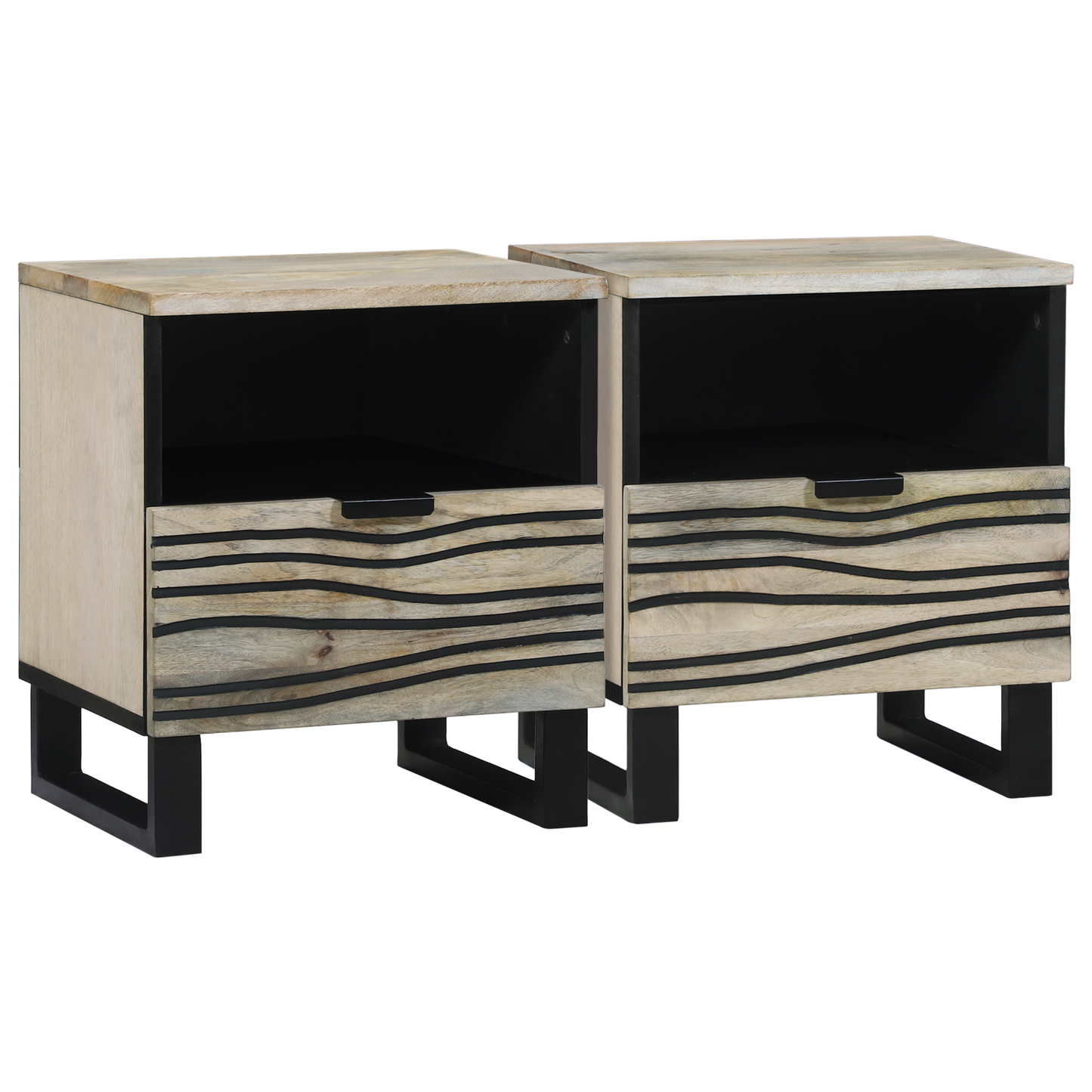 Nattbordskap 2 pcs Hvit 40 x 33 x 46 cm Konstruert tre