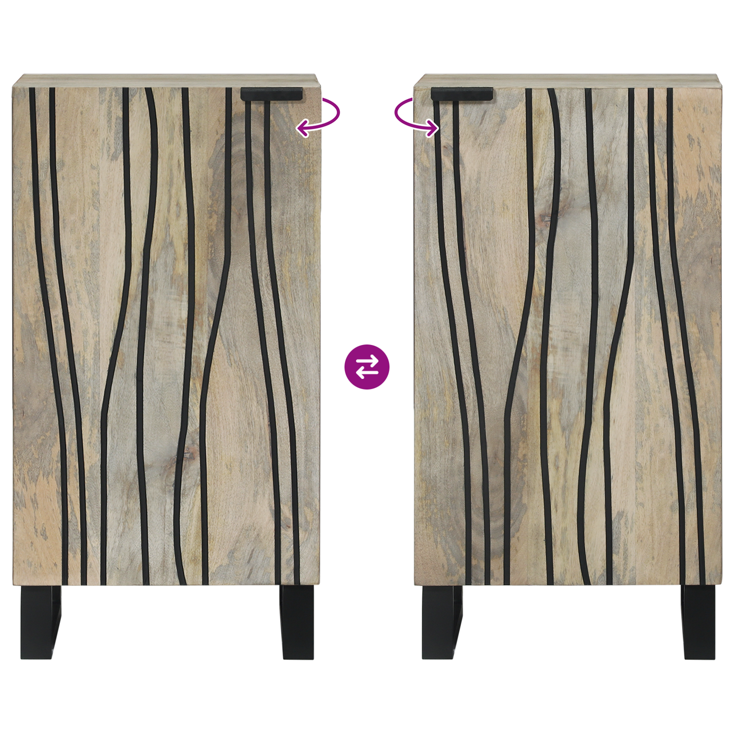 Serviesskap Hvit 40 x 33 x 75 cm heltre mango