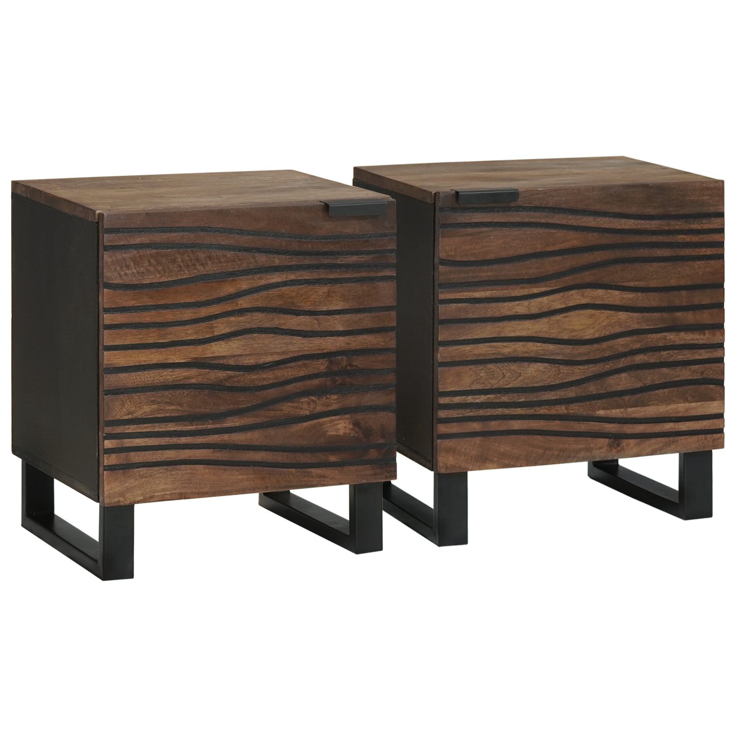 Nattbordskap 2 pcs Valnøtt 40 x 33 x 46 cm Konstruert tre
