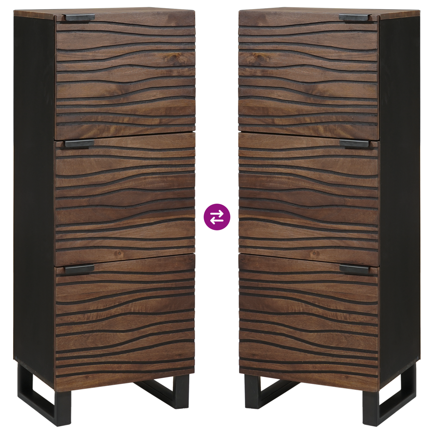 Highboard Brun 40 x 33 x 110 cm heltre mango