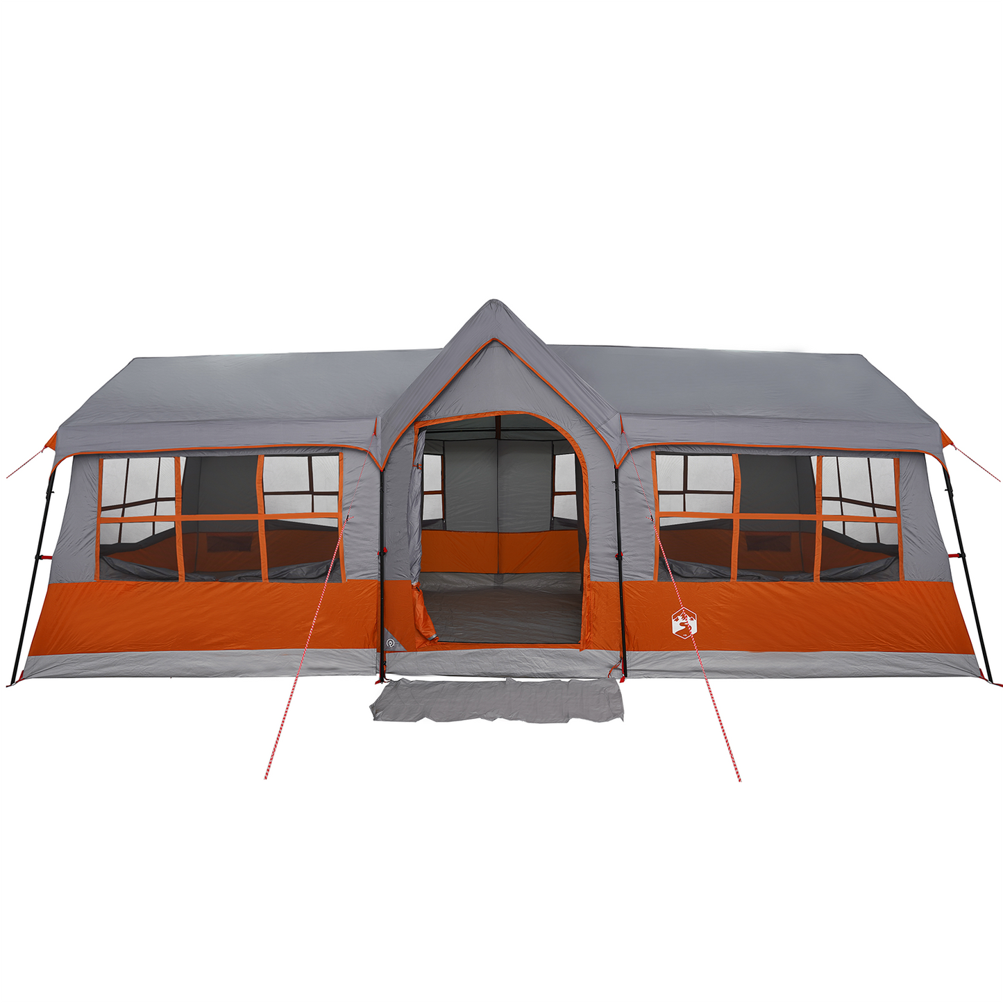 Familietelt Grå og Oransje 622 x 295 x 238 cm Polyester og stål