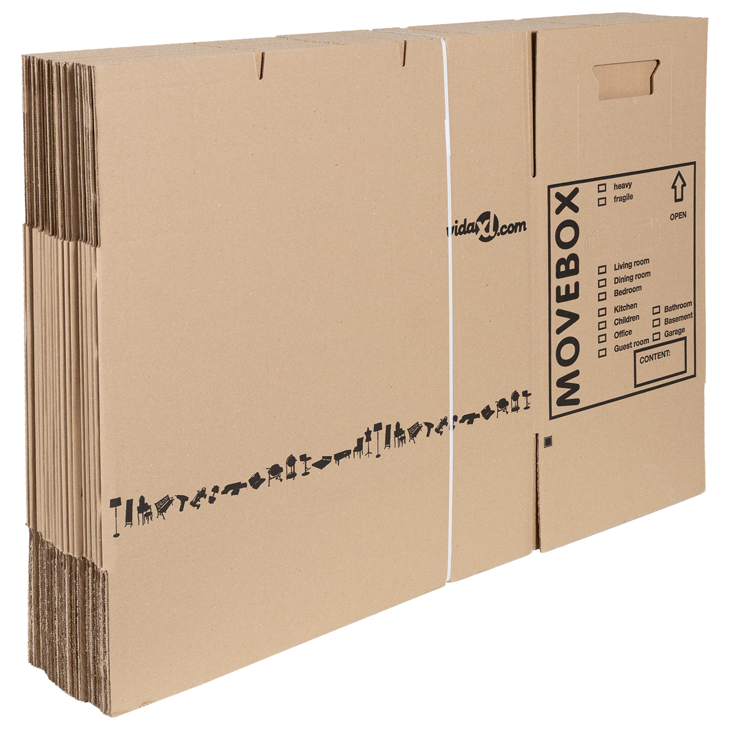 Flytteboks med lagring 20 pcs Naturlig 59 x 31,5 x 31,5 cm Papp