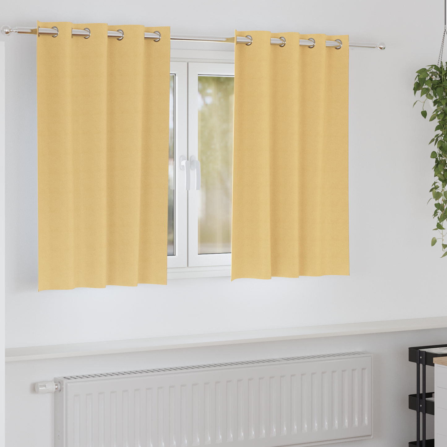 Mørkleggende Gardiner med Ringer 2 pcs Beige 140 x 140 cm