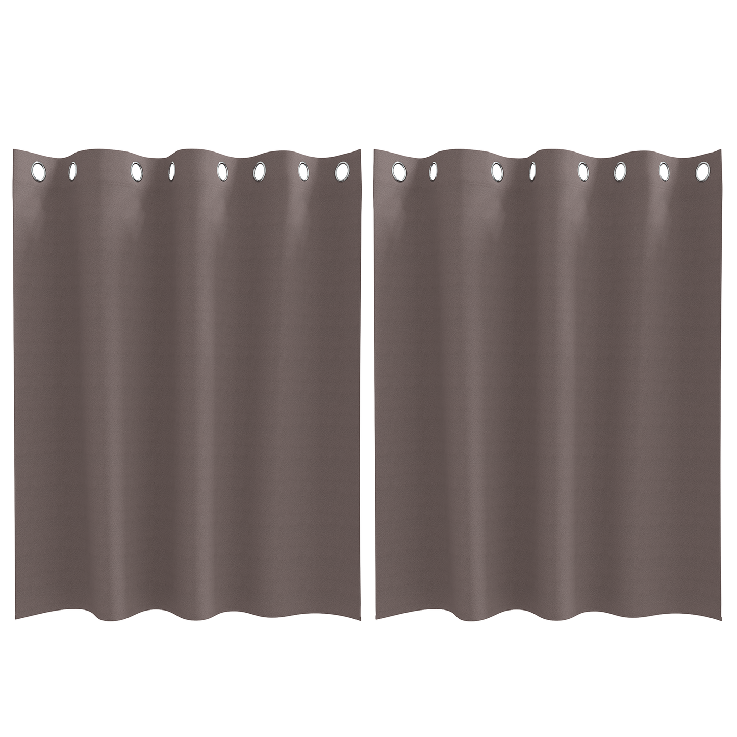 Mørkleggende Gardiner med Ringer 2 pcs Mørk brun 140 x 140 cm