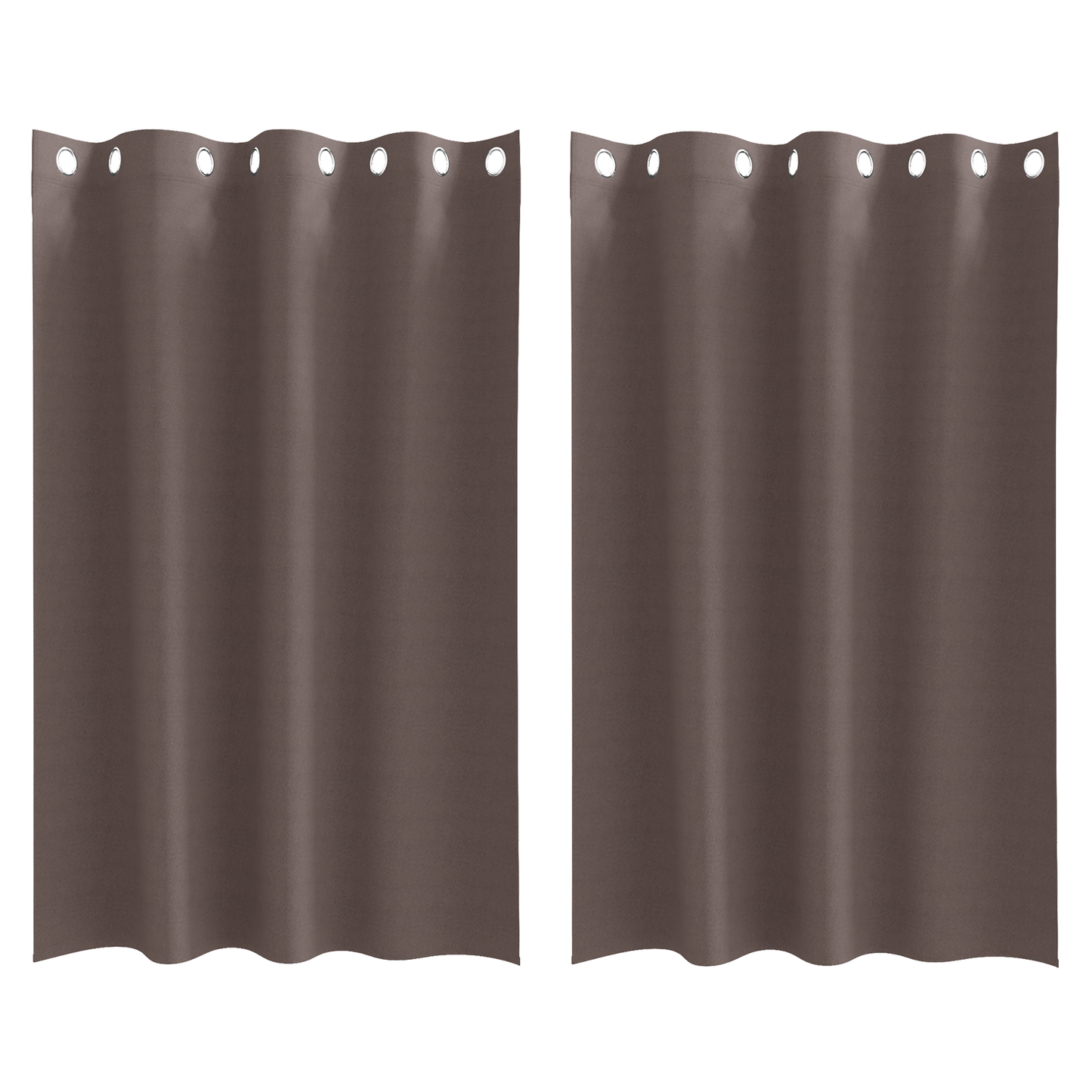 Mørkleggende Gardiner med Ringer 2 pcs Mørk brun 175 x 140 cm