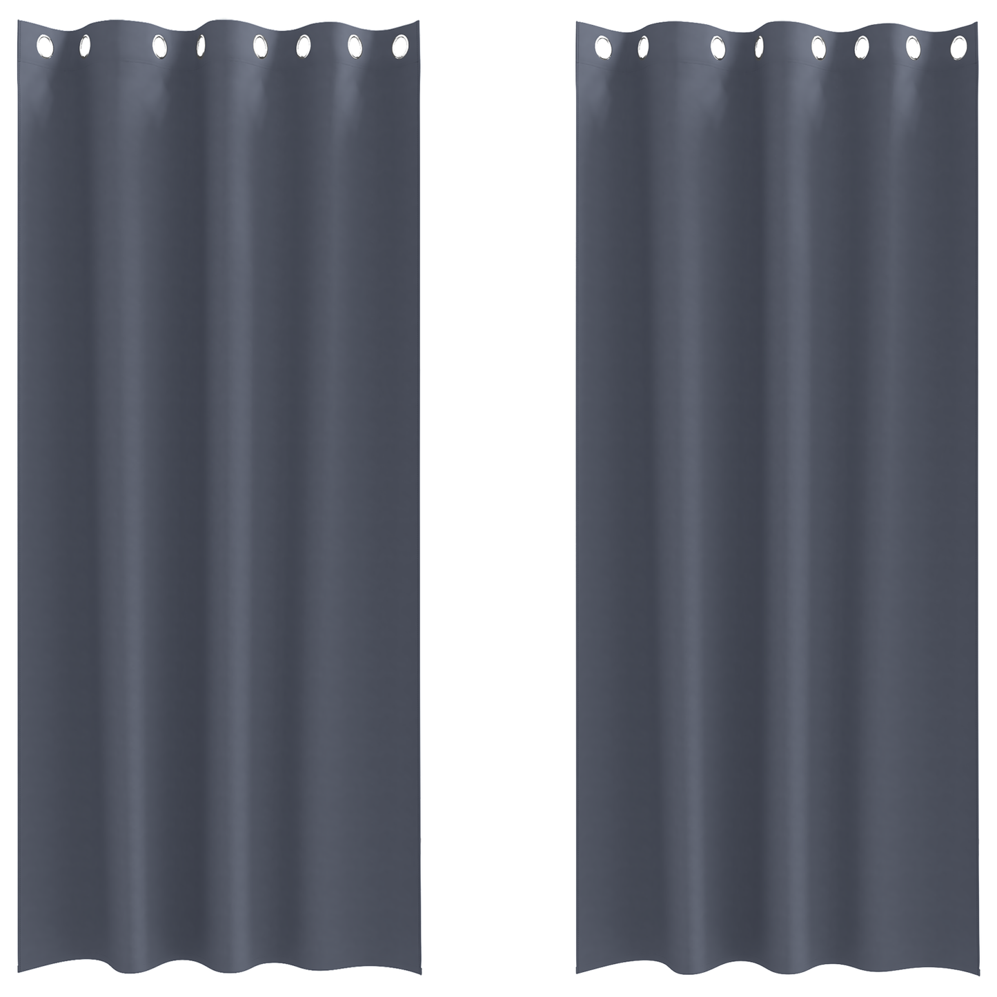 Mørkleggende Gardiner med Ringer 2 pcs Antrasitt 245 x 140 cm