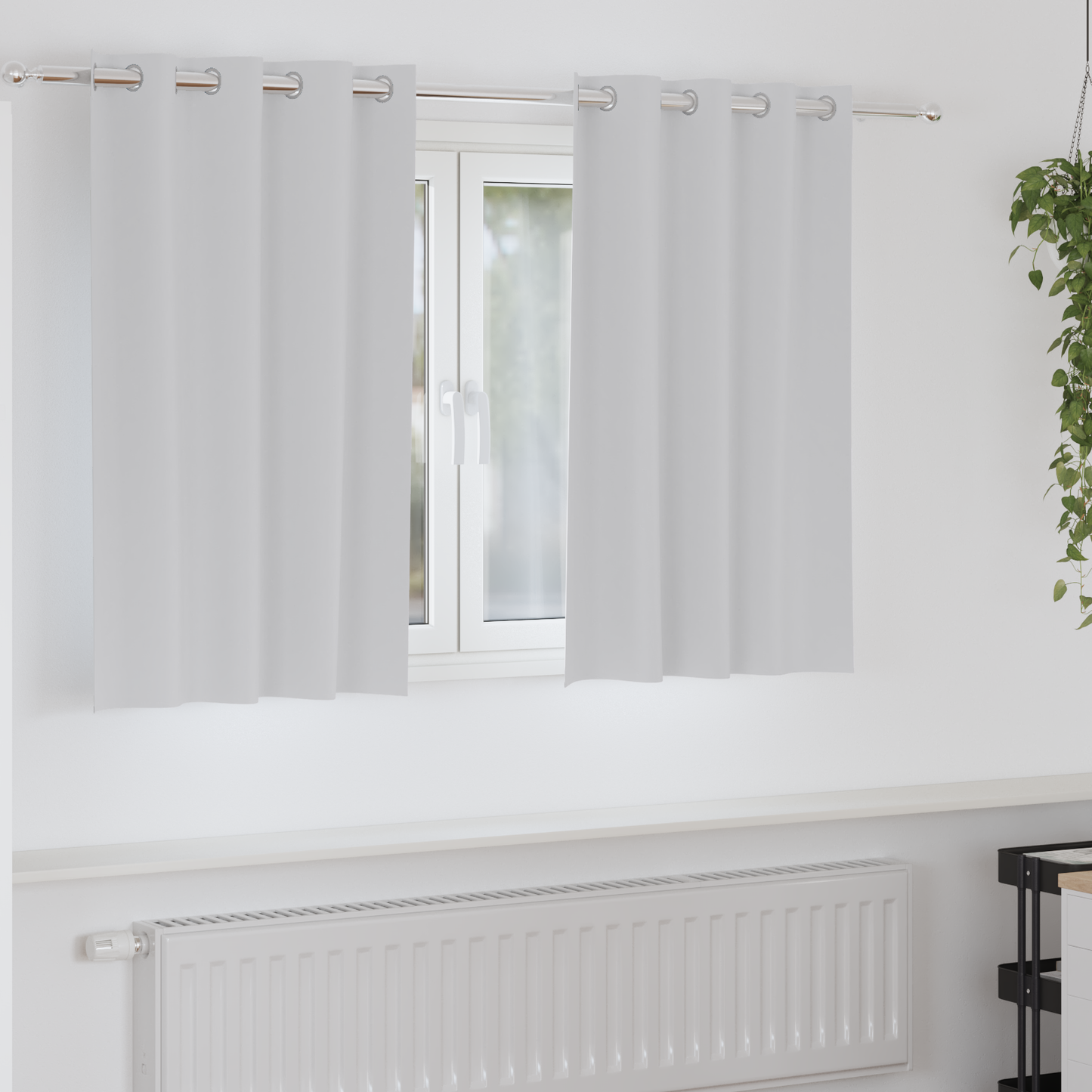 Mørkleggende Gardiner med Ringer 2 pcs Lys Grå 140 x 140 cm