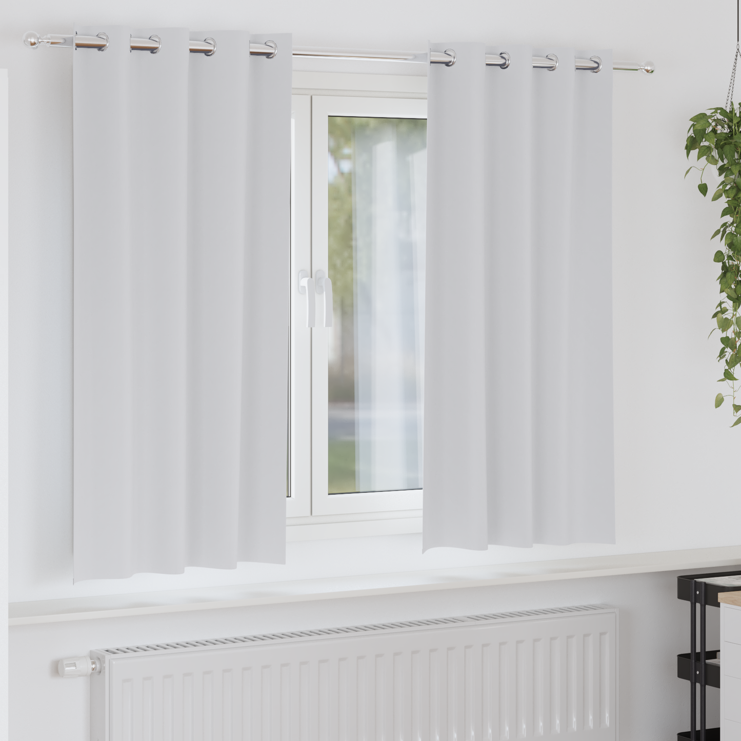 Mørkleggende Gardiner med Ringer 2 pcs Lys Grå 175 x 140 cm