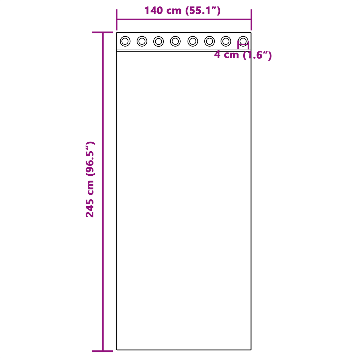 Mørkleggende Gardiner med Ringer 2 pcs Mørkeblå 245 x 140 cm