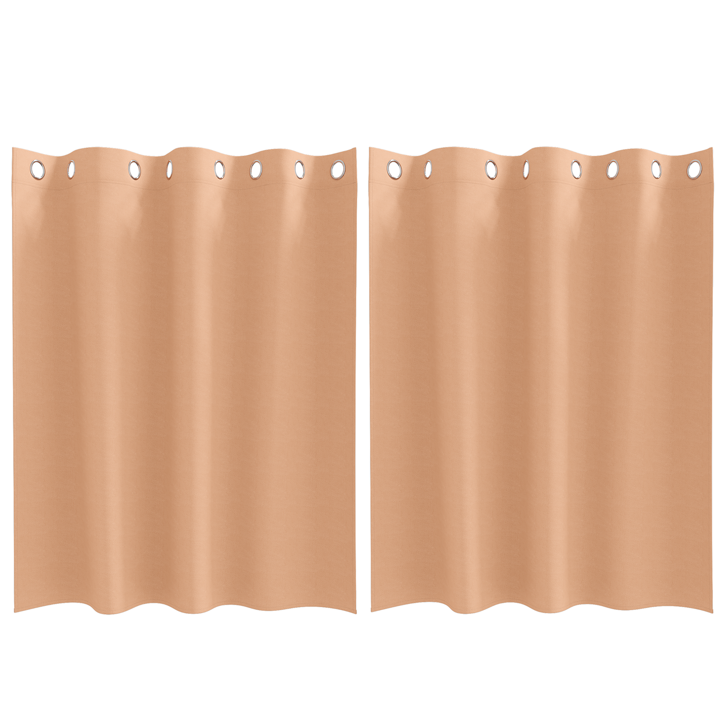 Mørkleggende Gardiner med Ringer 2 pcs Lys Brun 140 x 140 cm