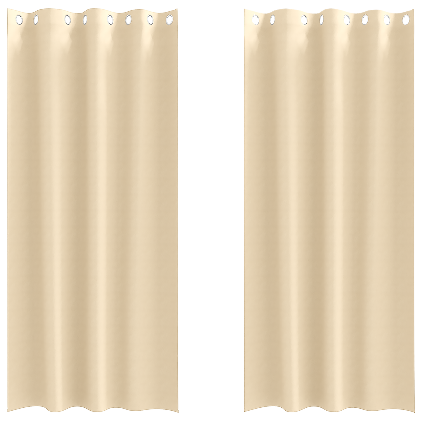 Mørkleggende Gardiner med Ringer 2 pcs Krem 245 x 140 cm