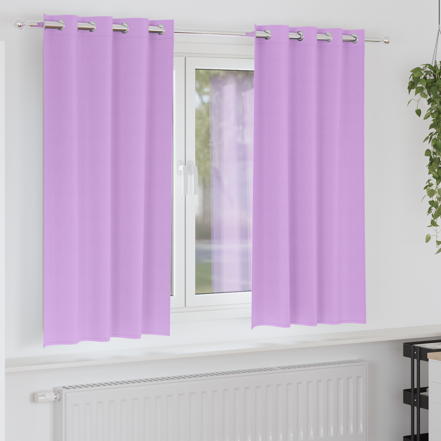 Mørkleggende Gardiner med Ringer 2 pcs Lilla 175 x 140 cm