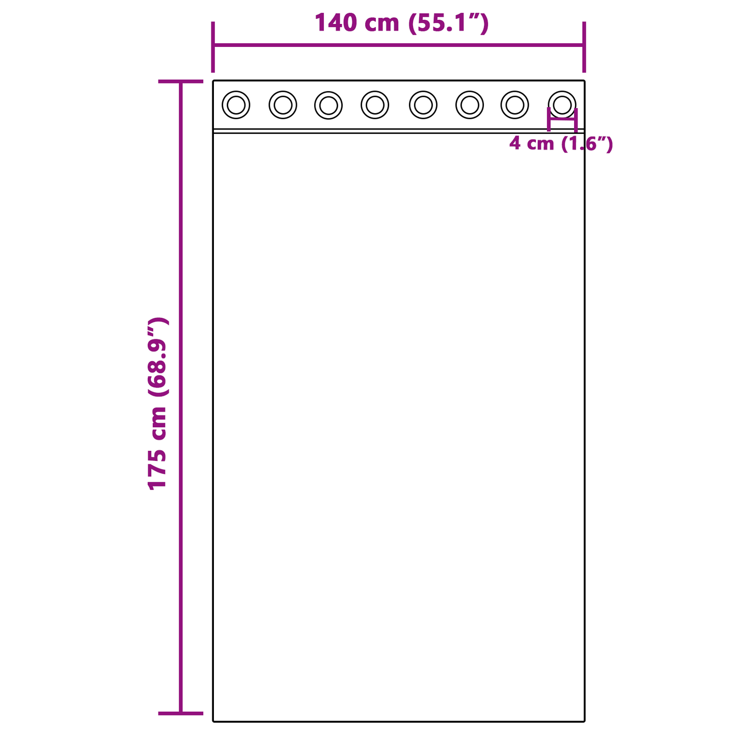 Mørkleggende Gardiner med Ringer 2 pcs Lys Rosa 175 x 140 cm