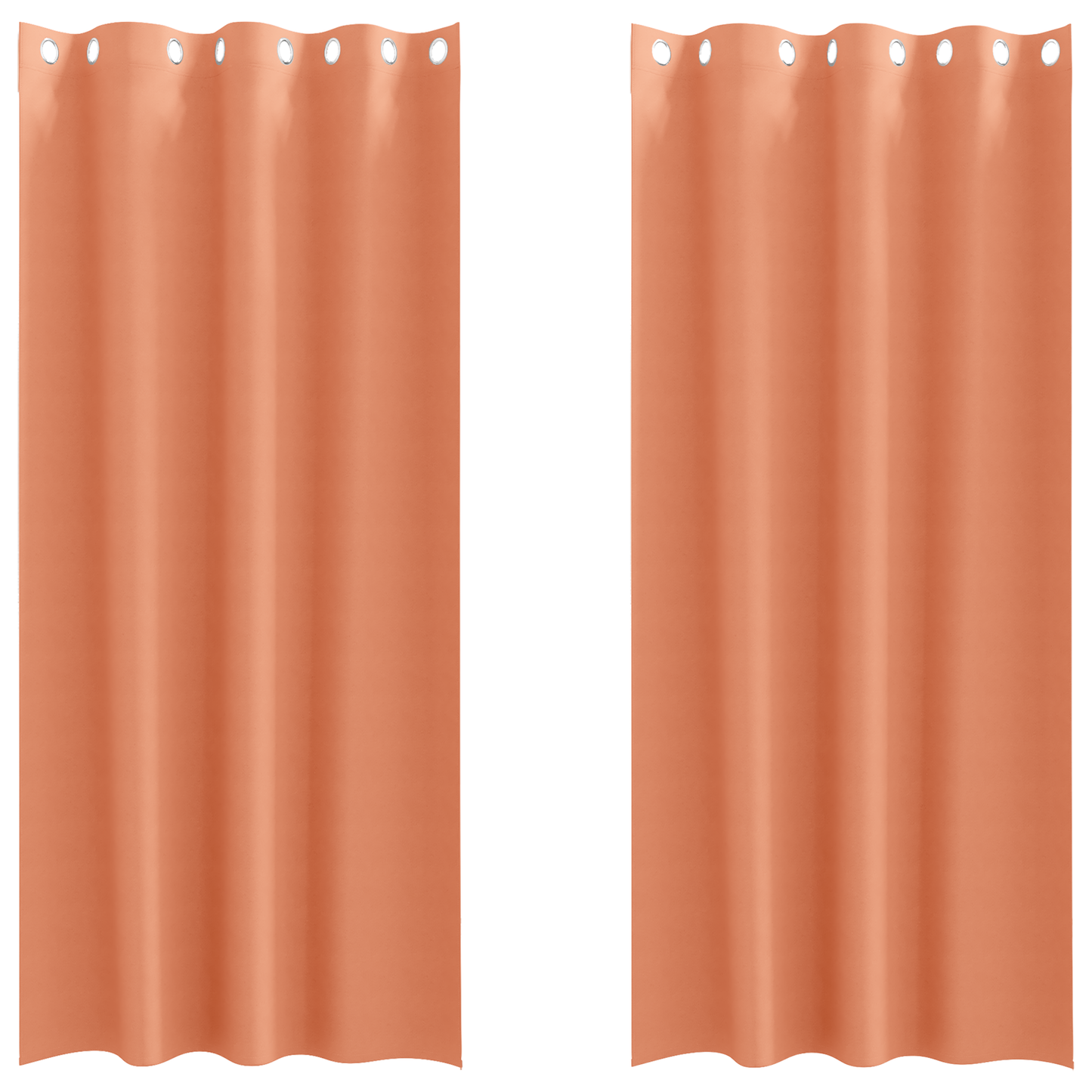 Mørkleggende Gardiner med Ringer 2 pcs Terrakotta 260 x 140 cm