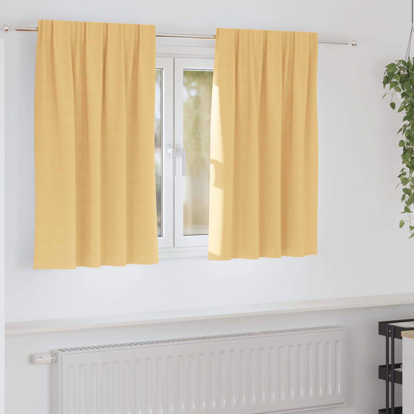Mørkleggende Gardiner med Ringer 2 pcs Beige 140 x 140 cm