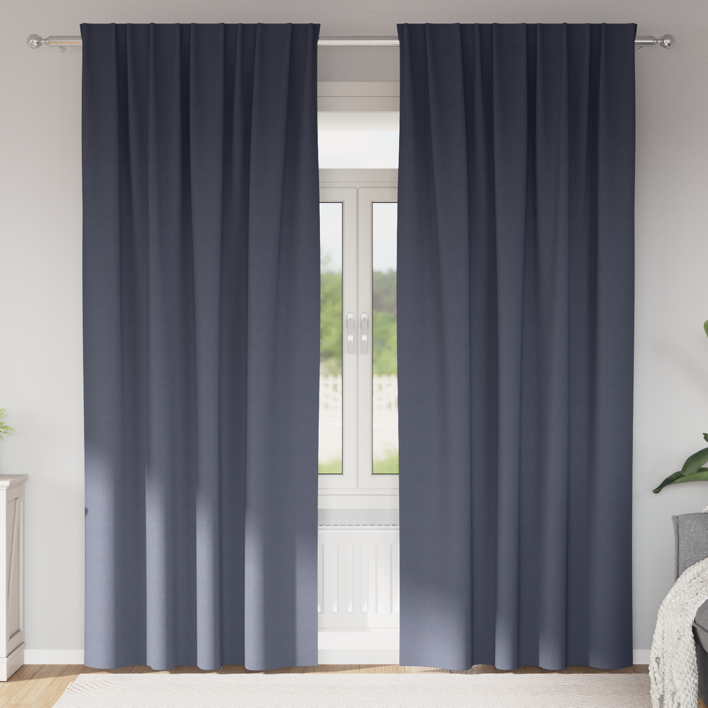 Mørkleggende Gardiner med Ringer 2 pcs Antrasitt 260 x 140 cm