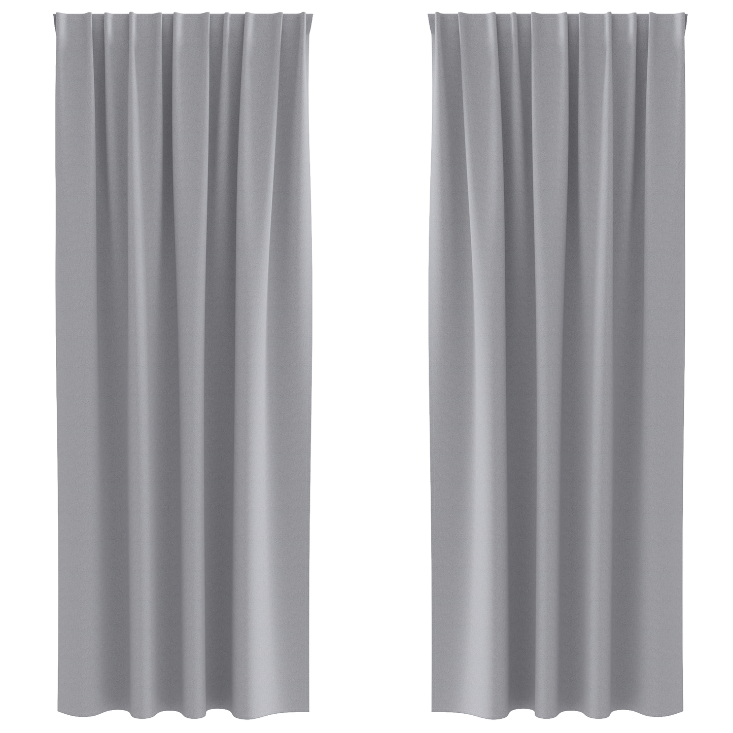 Mørkleggende Gardiner med Ringer 2 pcs Lysegrå 260 x 140 cm