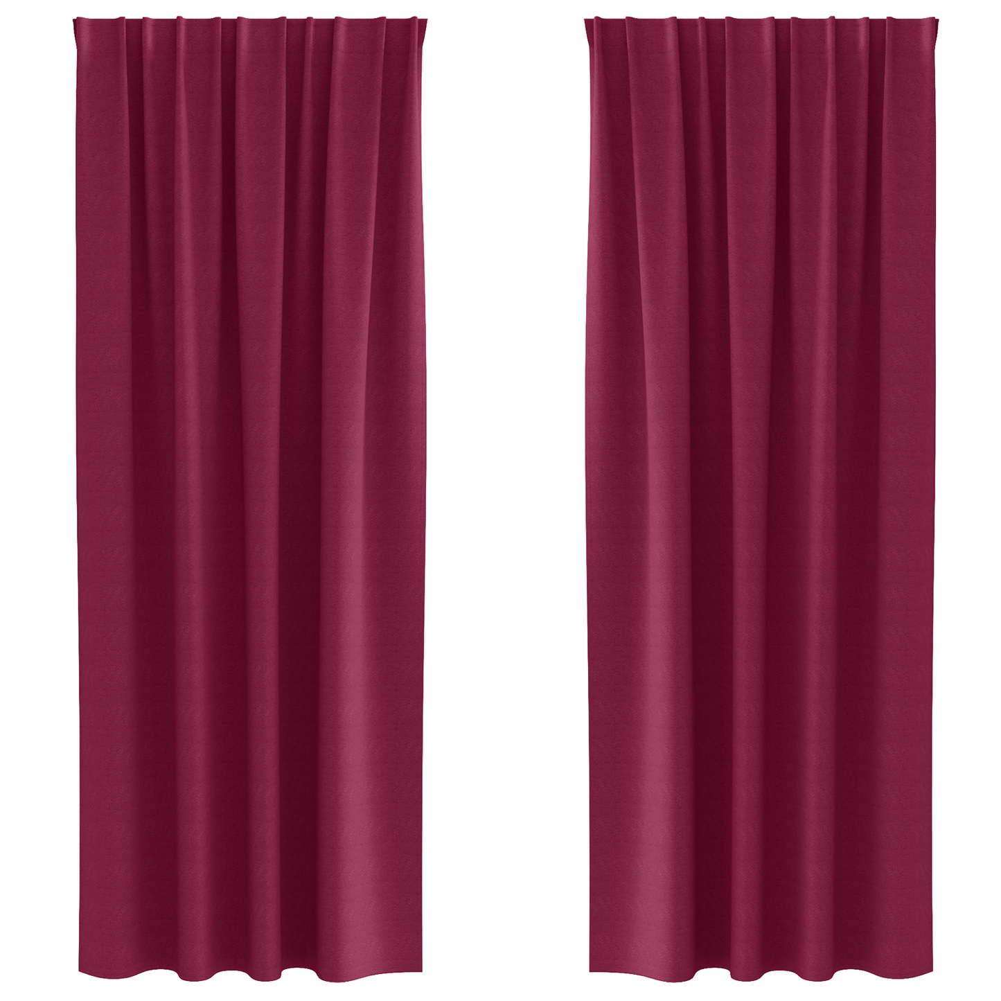 Mørkleggende Gardiner med Ringer 2 pcs Vinrød 225 x 140 cm