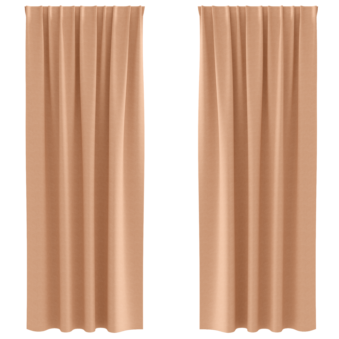 Mørkleggende Gardiner med Ringer 2 pcs Lys Brun 260 x 140 cm