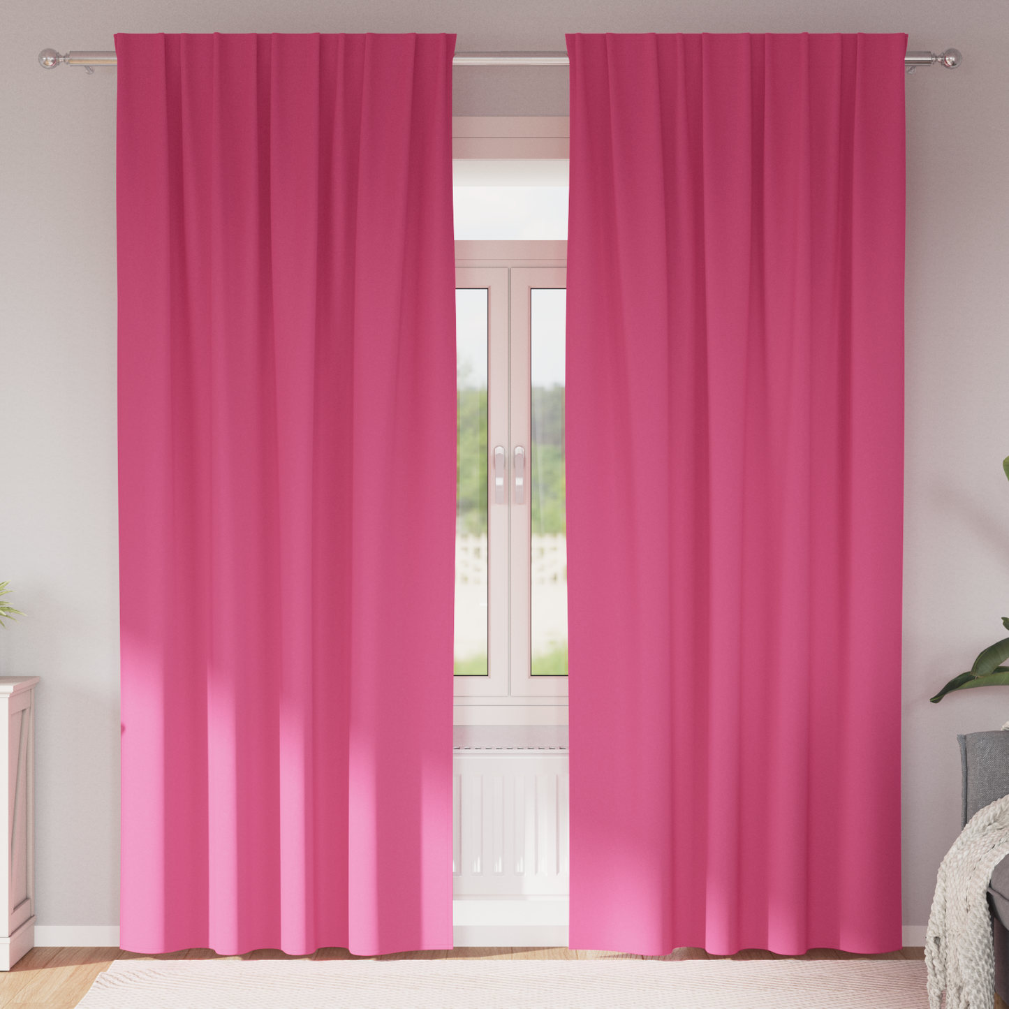 Mørkleggende Gardiner med Ringer 2 pcs Lys Rosa 245 x 140 cm