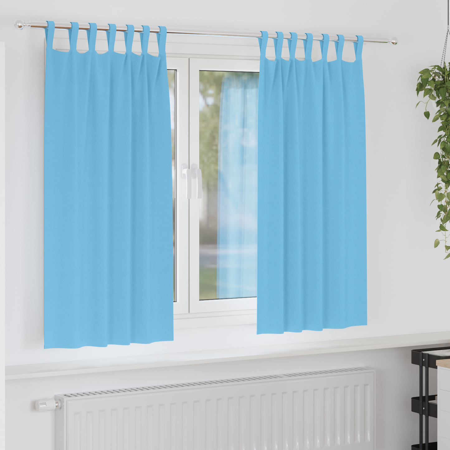 Mørkleggende Gardiner med Ringer 2 pcs Lys blå 175 x 140 cm