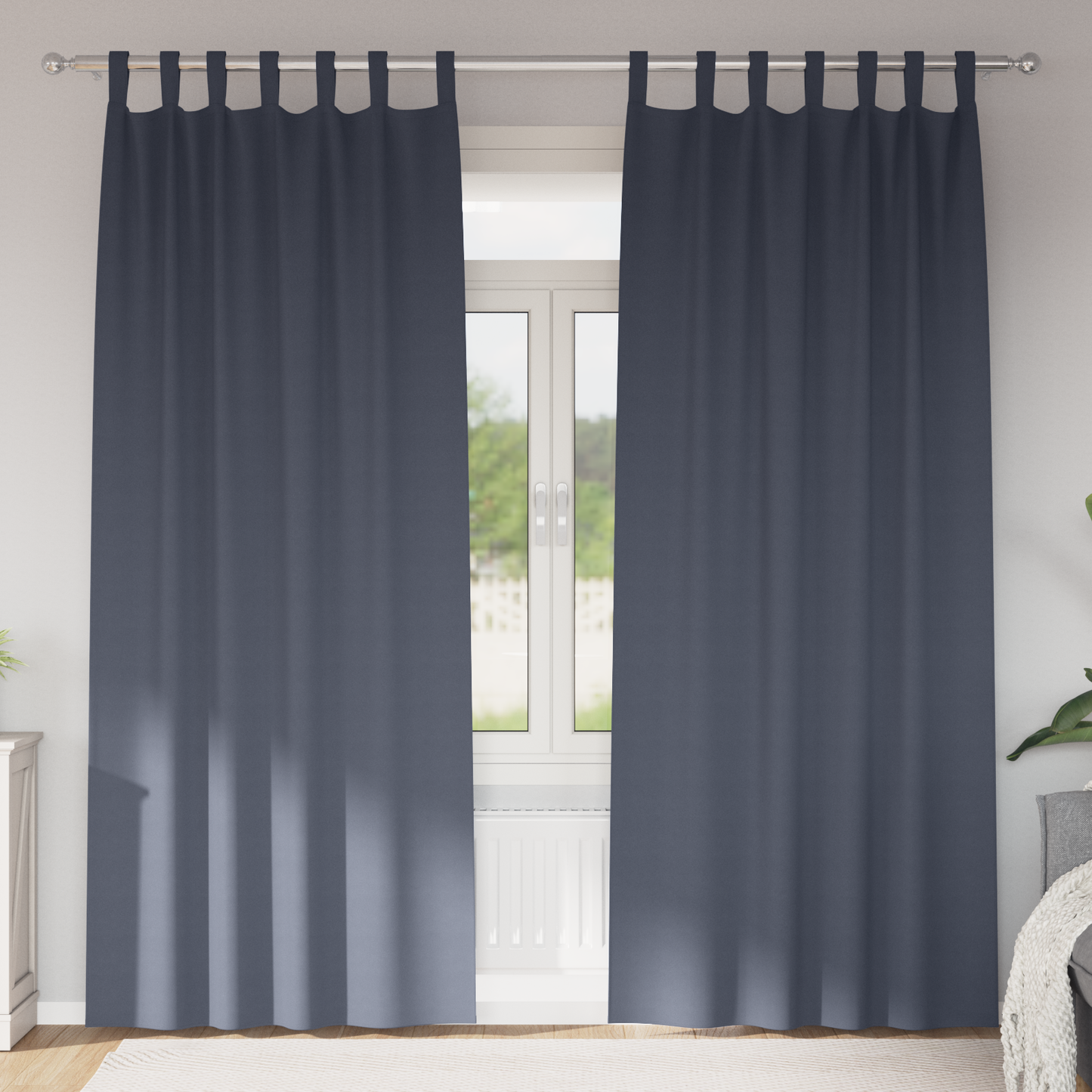Mørkleggende Gardiner med Ringer 2 pcs Antrasitt 245 x 140 cm
