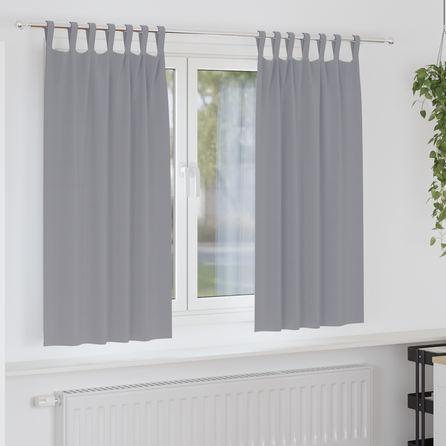 Mørkleggende Gardiner med Ringer 2 pcs Lysegrå 175 x 140 cm