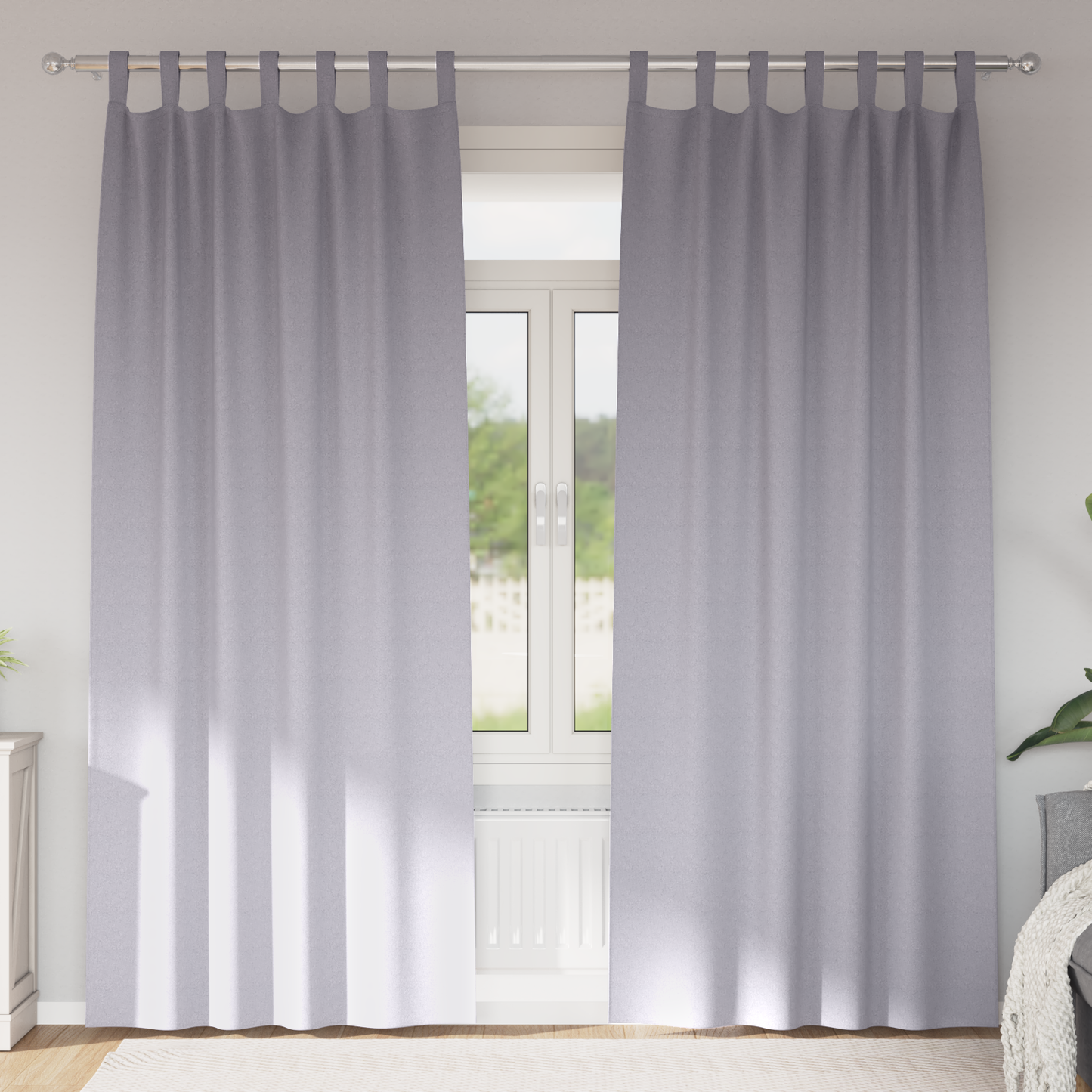 Mørkleggende Gardiner med Ringer 2 pcs Metall Grå 260 x 140 cm