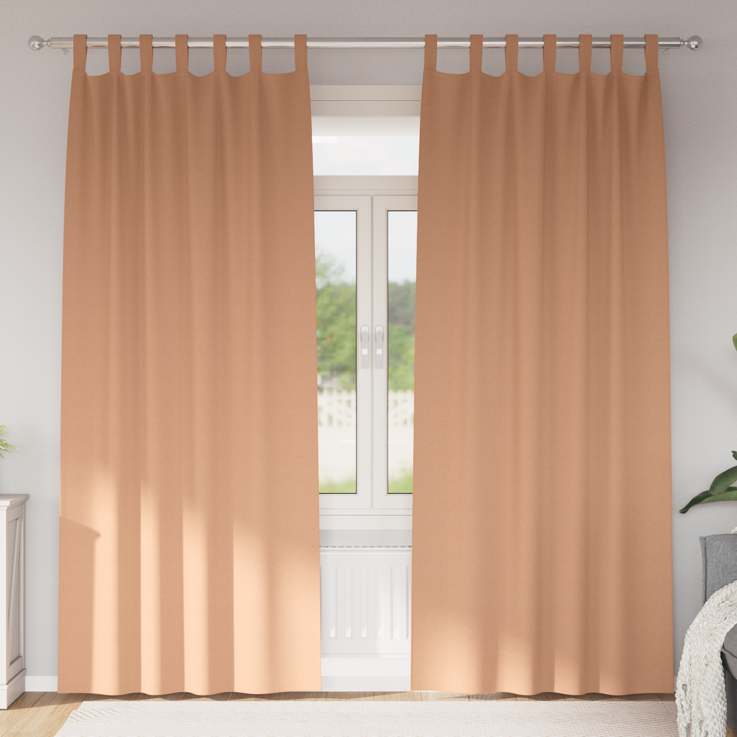 Mørkleggende Gardiner med Ringer 2 pcs Lys Brun 245 x 140 cm