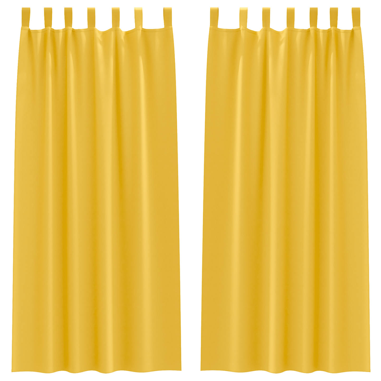 Mørkleggende Gardiner med Ringer 2 pcs Sennepsgul 245 x 140 cm