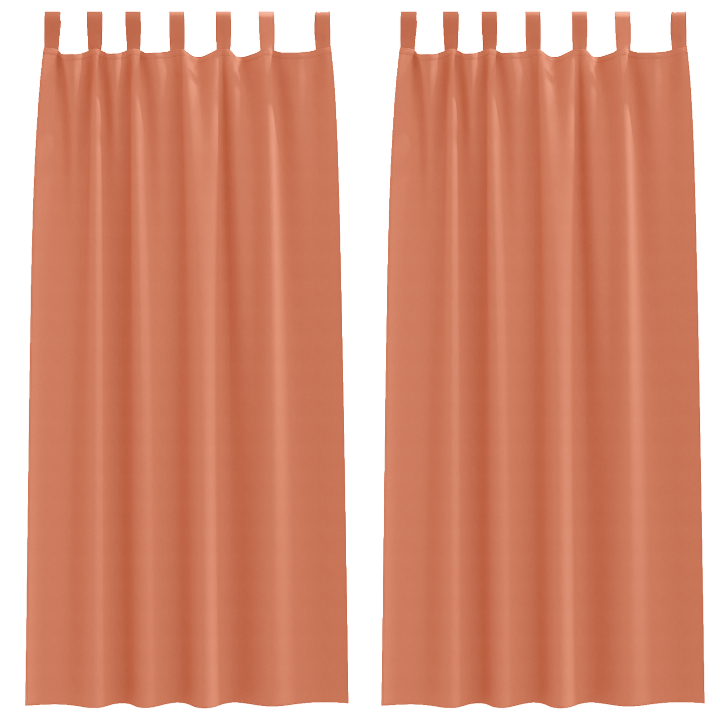 Mørkleggende Gardiner med Ringer 2 pcs Terrakotta 260 x 140 cm
