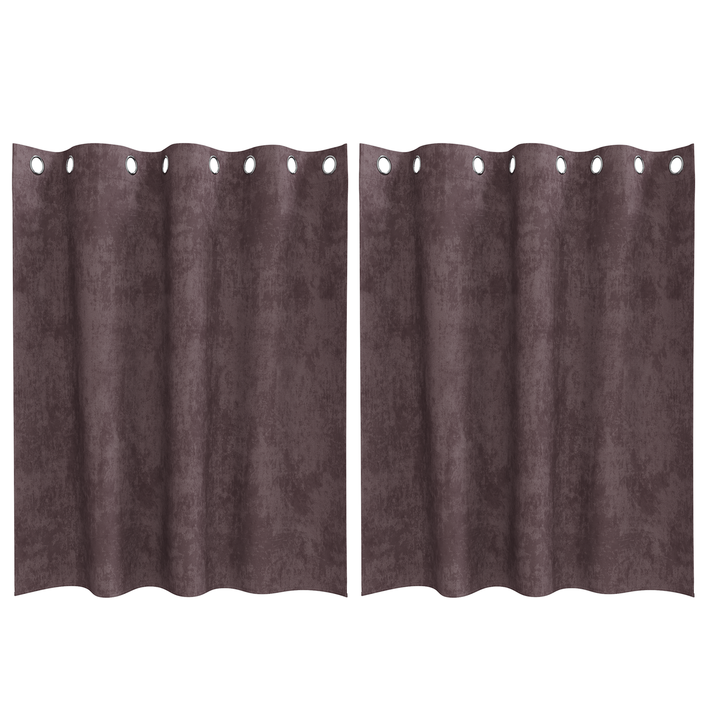Fløyel Gardiner med gardiner 2 pcs Brun 140 x 140 cm Fløyel