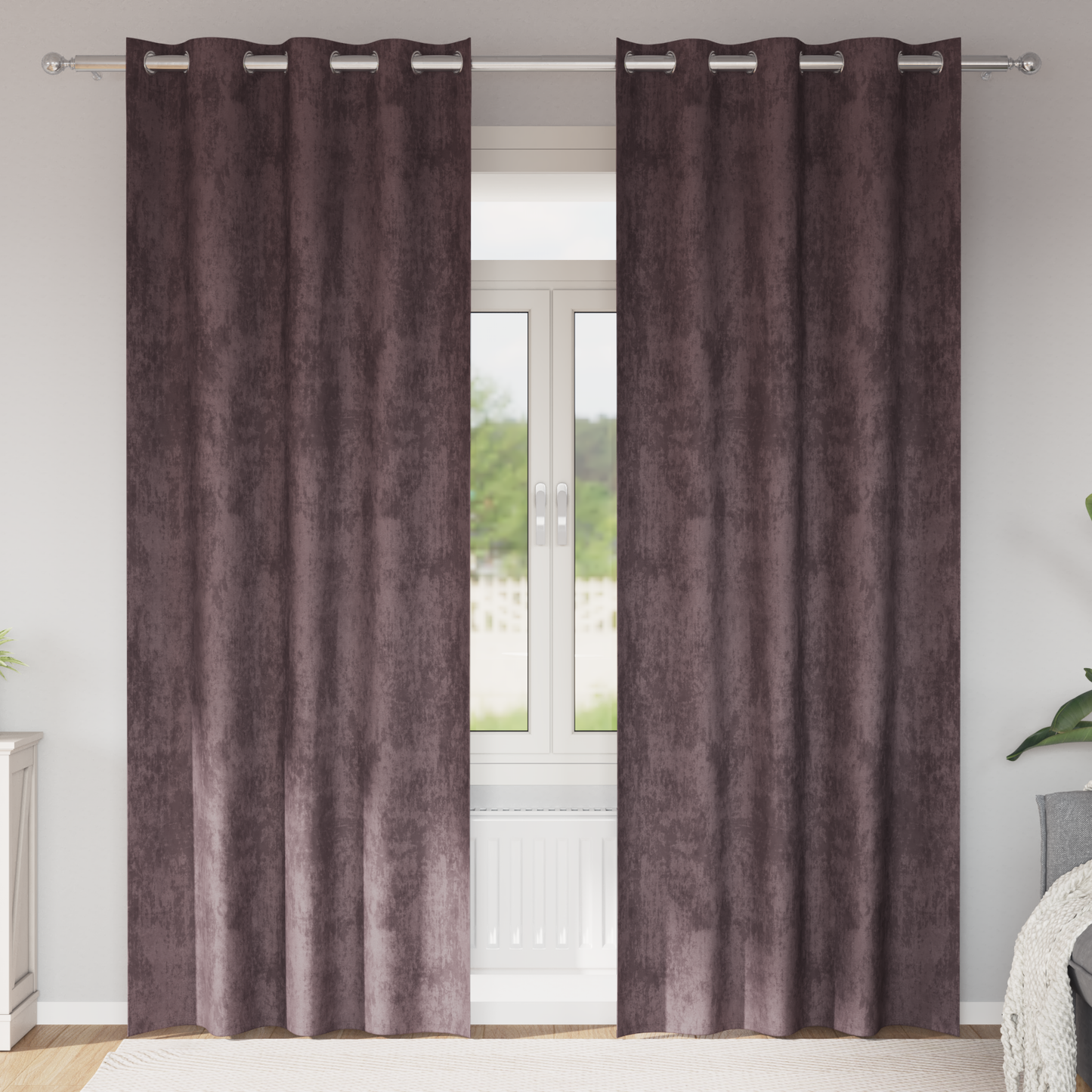 Fløyel Gardiner med gardiner 2 pcs Brun 245 x 140 cm Fløyel