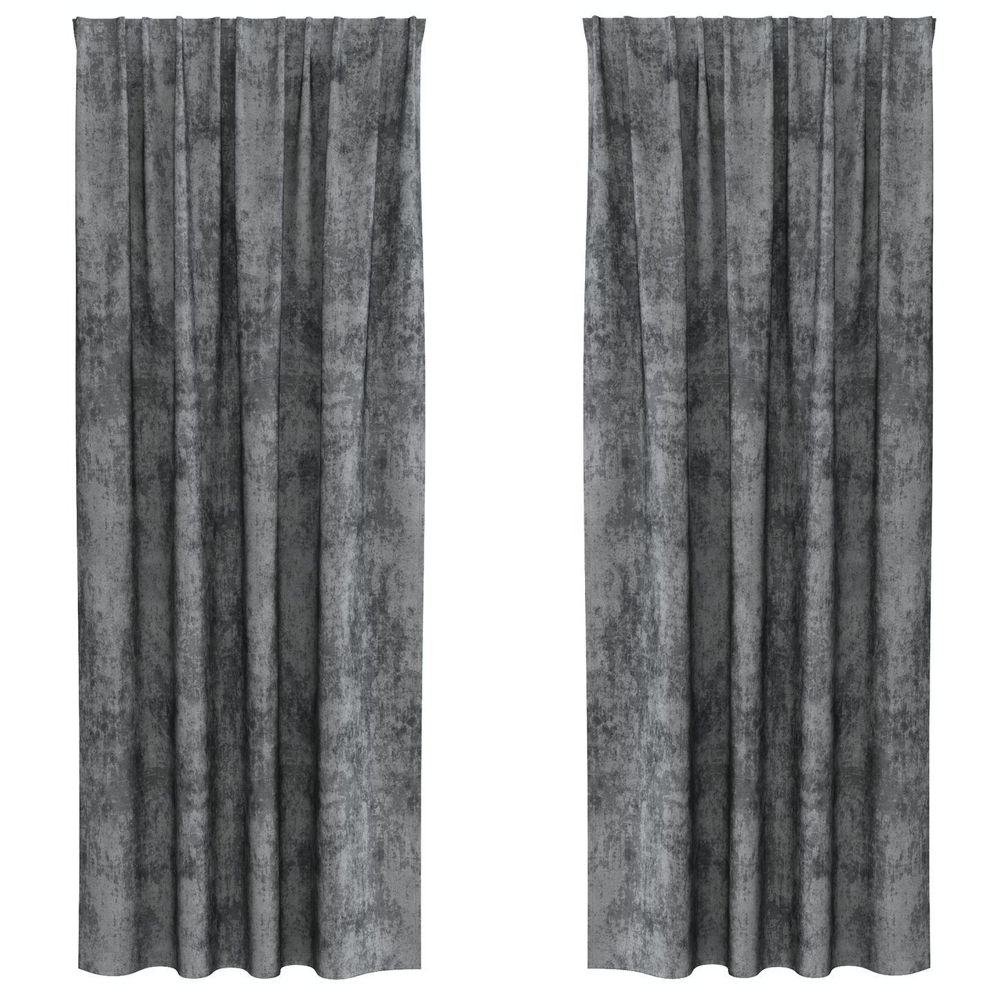 Fløyel Gardiner med gardiner 2 pcs Grå 245 x 140 cm Fløyel