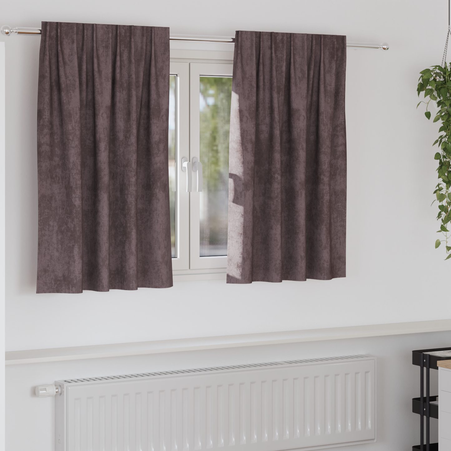 Fløyel Gardiner med gardiner 2 pcs Brun 140 x 140 cm Fløyel