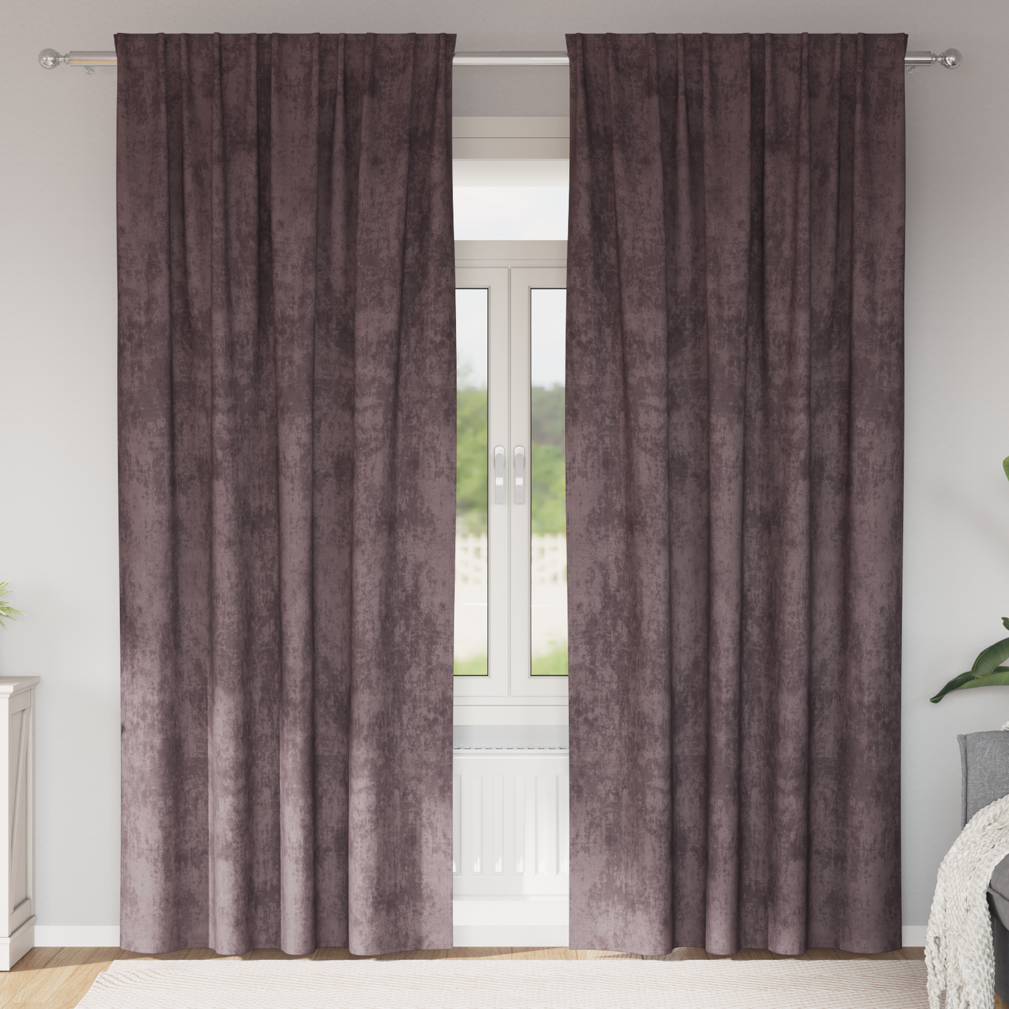 Fløyel Gardiner med gardiner 2 pcs Brun 225 x 140 cm Fløyel