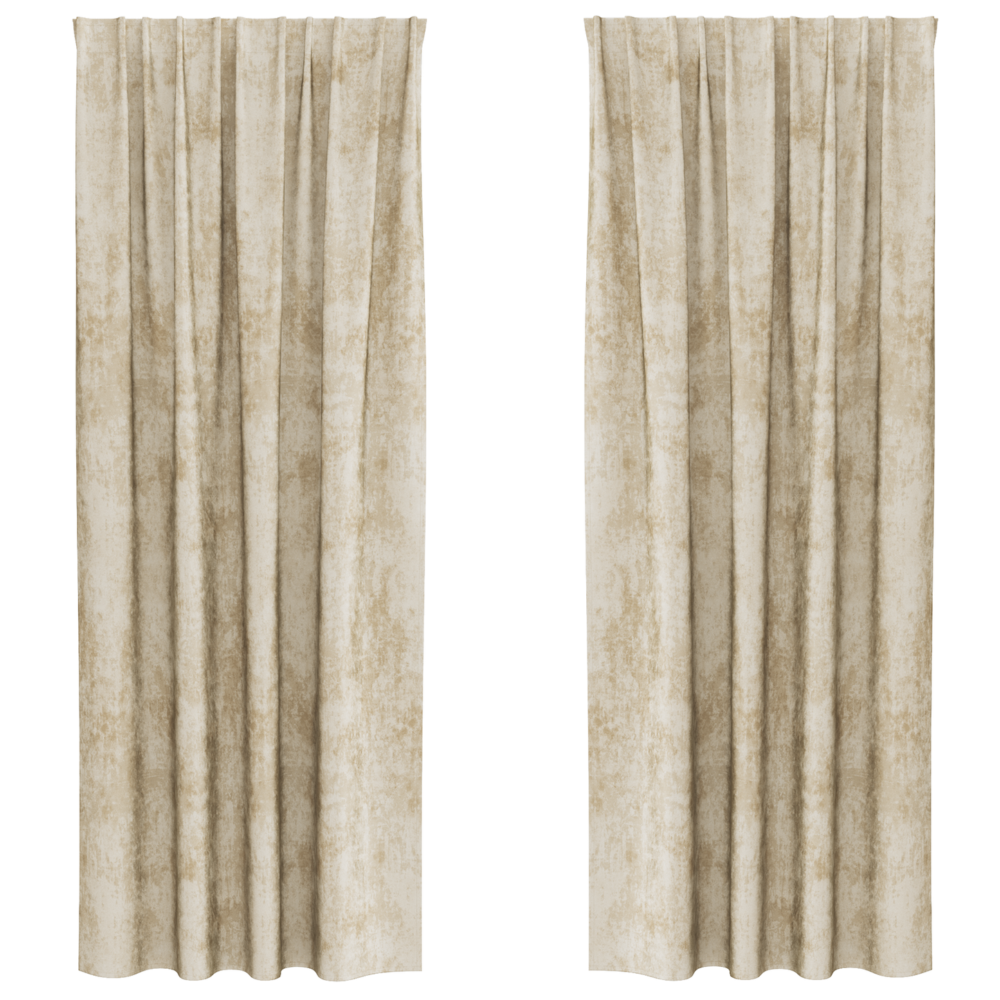 Fløyel Gardiner med gardiner 2 pcs Krem 260 x 140 cm Fløyel